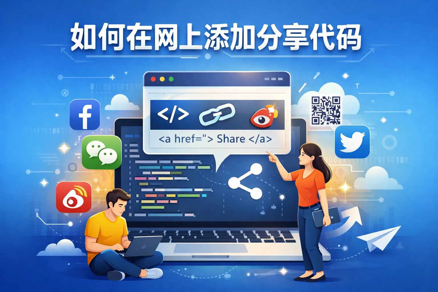 如何在网上添加分享代码