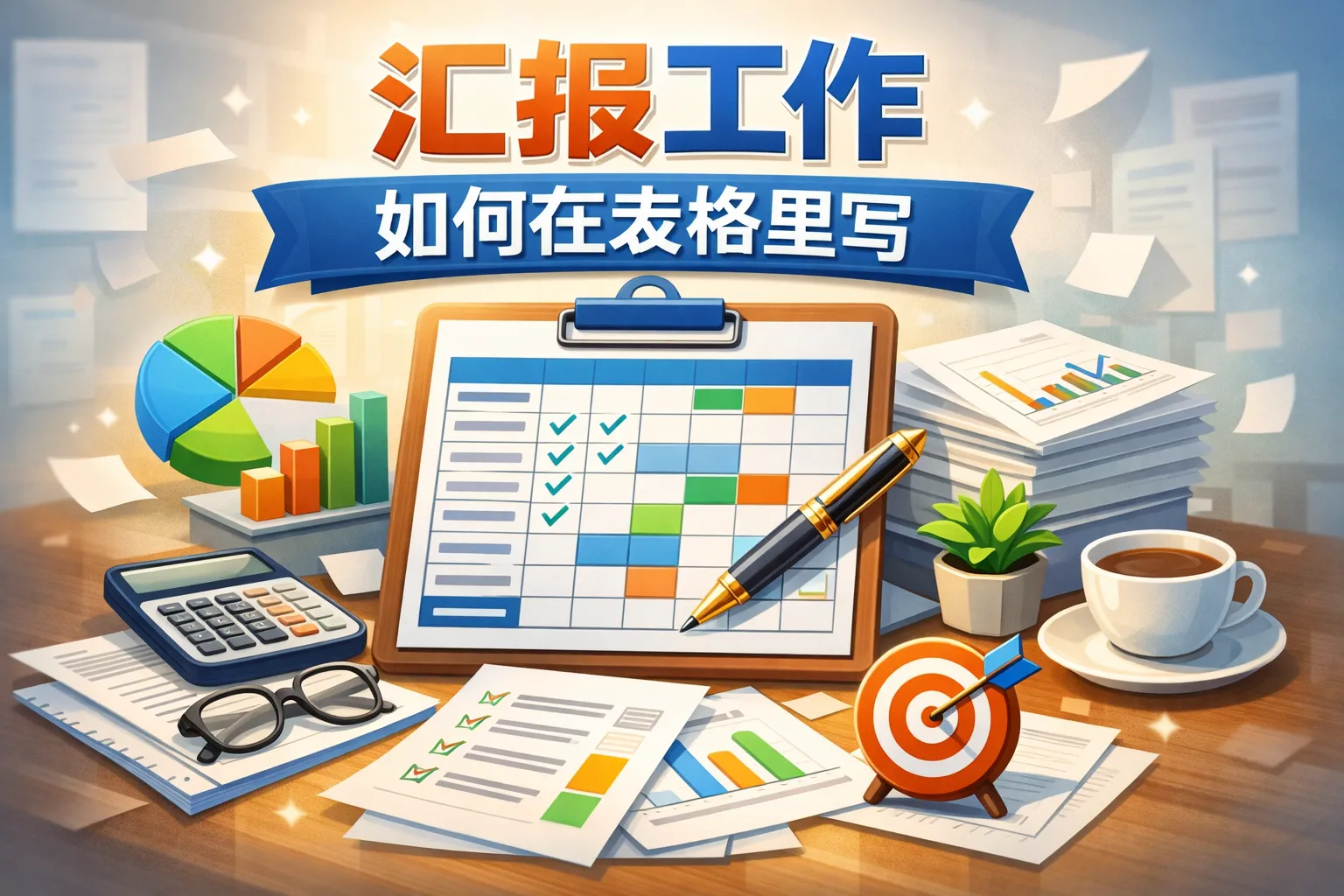 汇报工作如何在表格里写