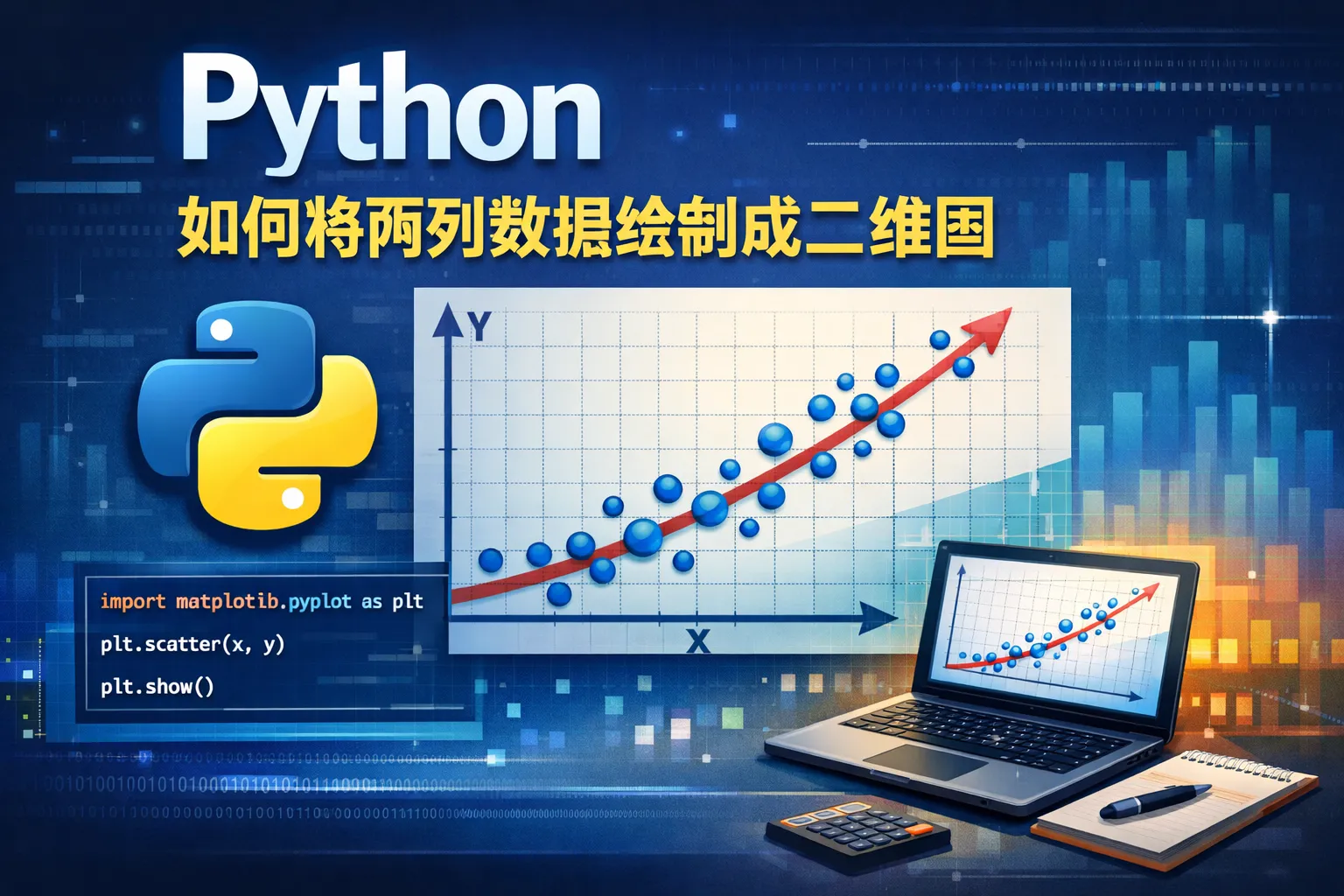 python如何将两列数据绘制成二维图