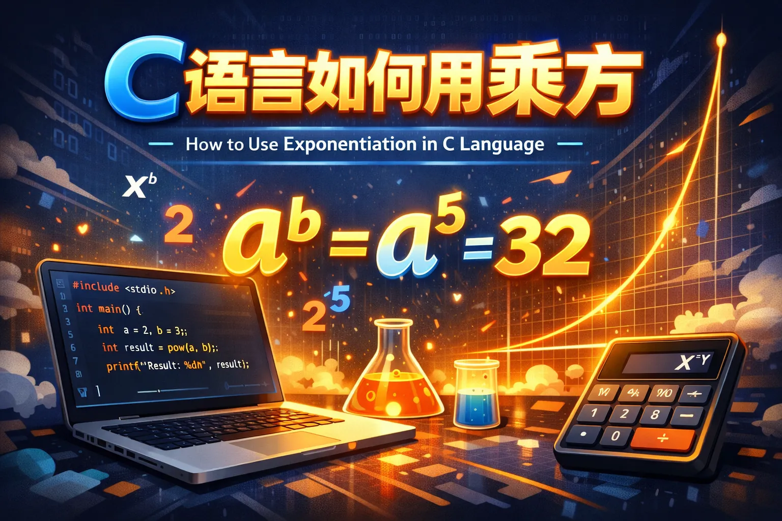 c语言如何用乘方