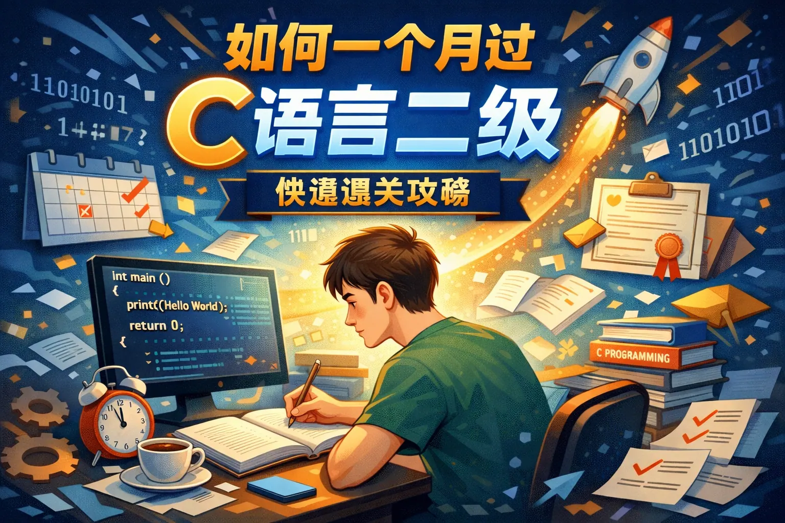 如何一个月过c语言二级