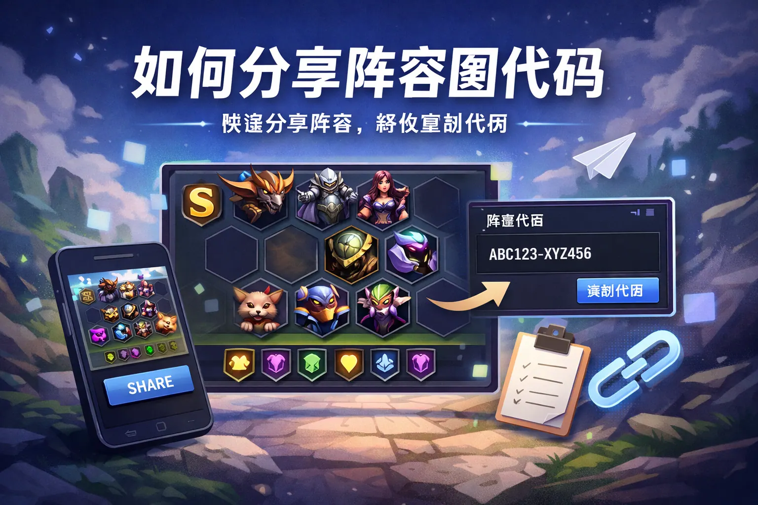 如何分享阵容图代码