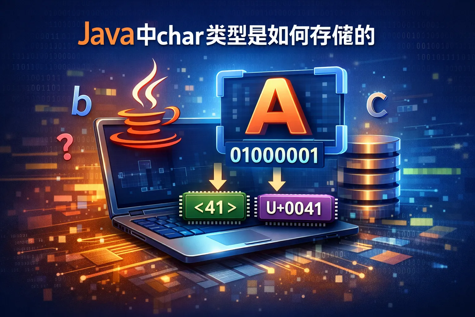 java中char类型是如何存储的