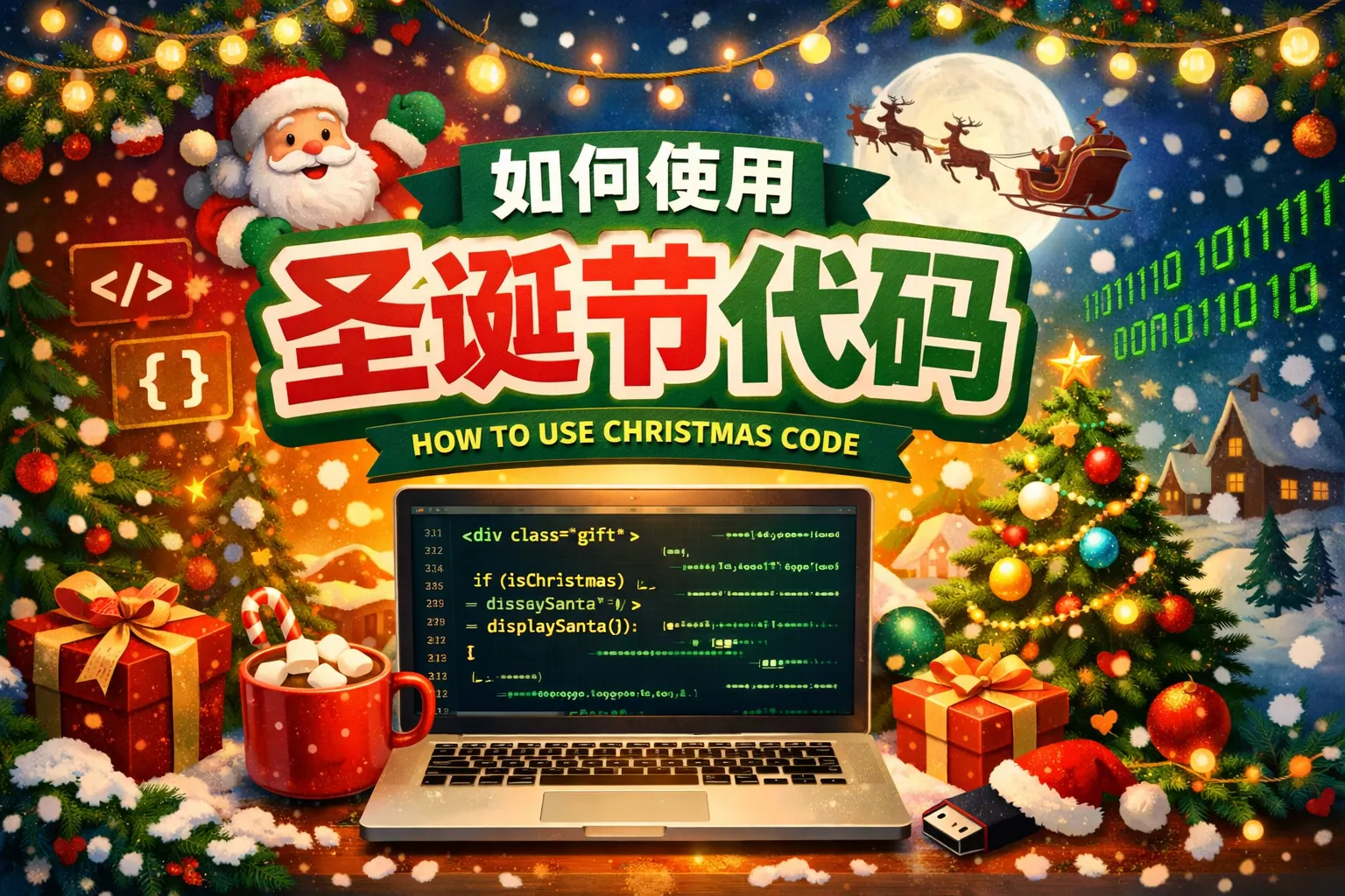 如何使用圣诞节代码