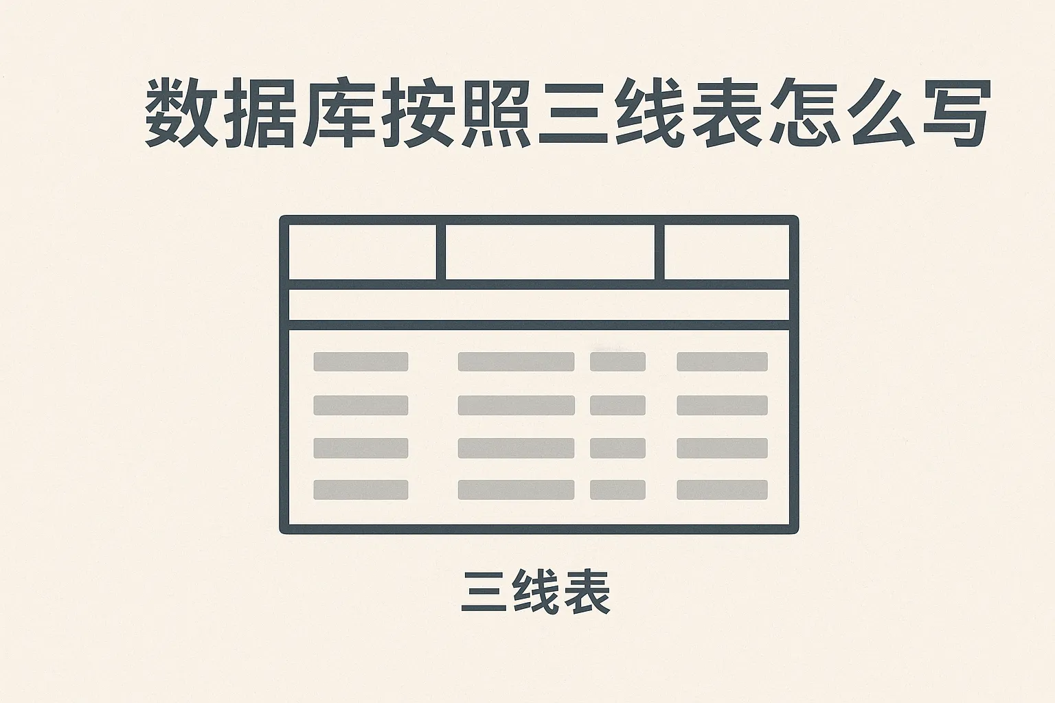 数据库按照三线表怎么写