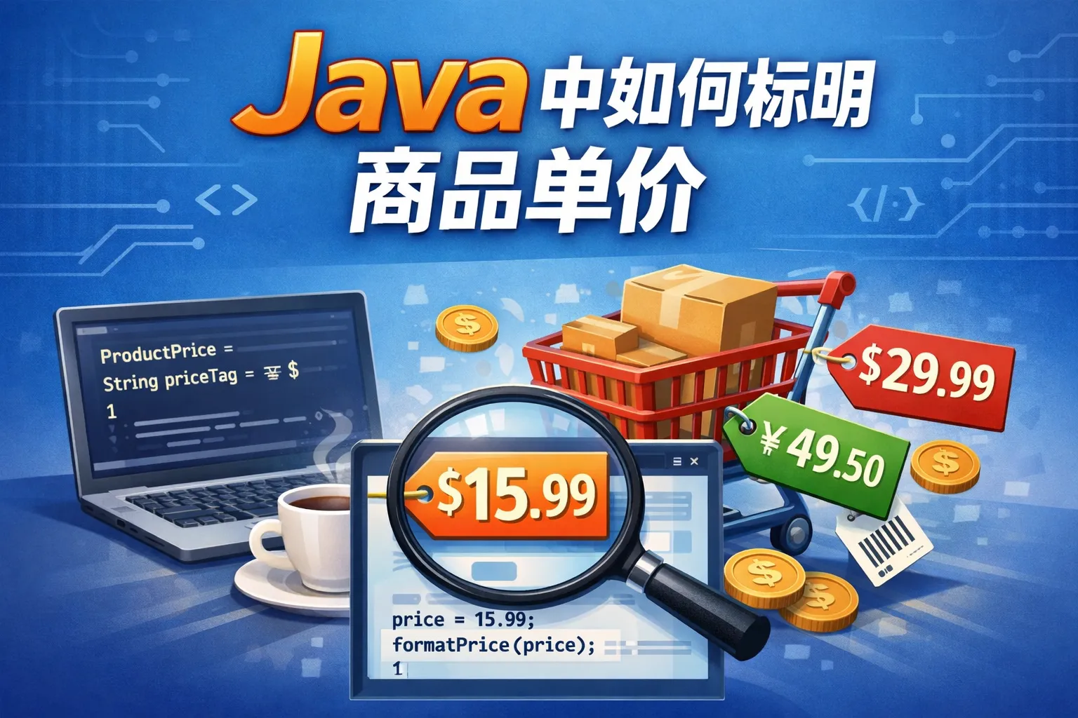 java中如何标明商品单价