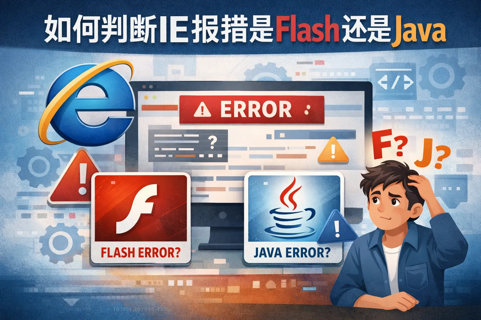 如何判断ie报错是flash还是java