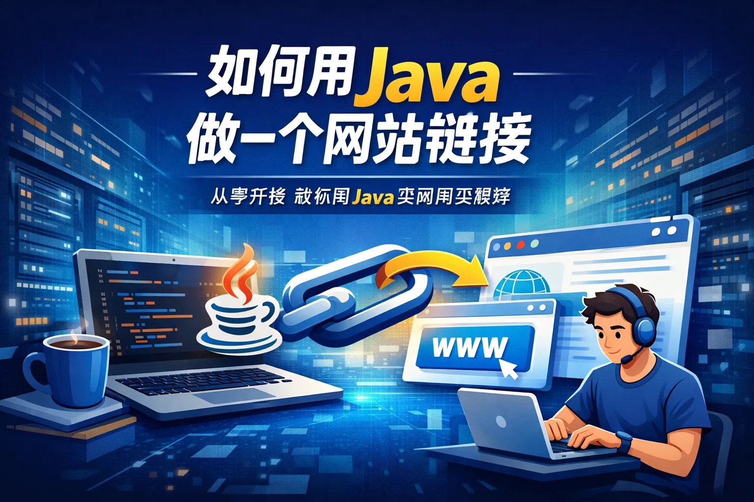 如何用java做一个网站链接