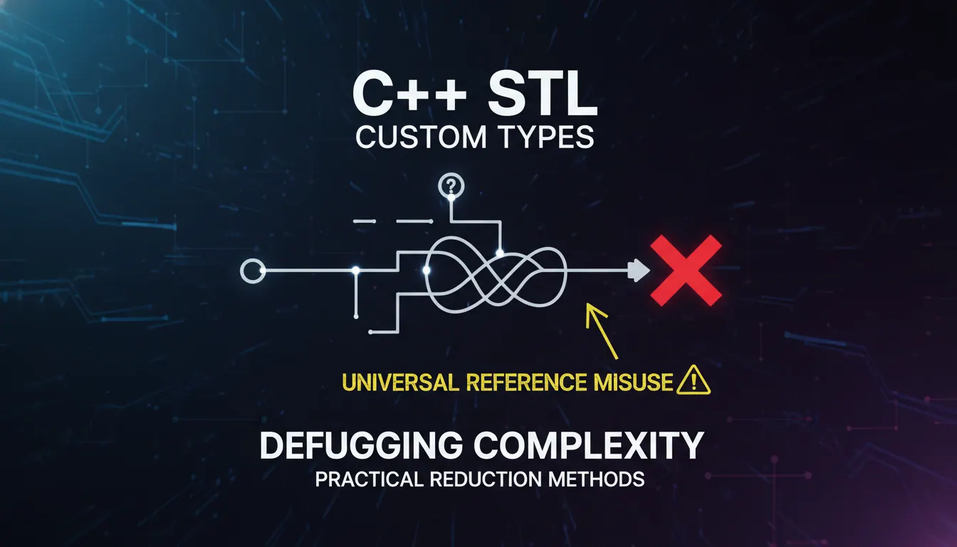 C++ 使用 STL 自定义类型时万能引用误用怎么排查:减少复杂度的实践方法