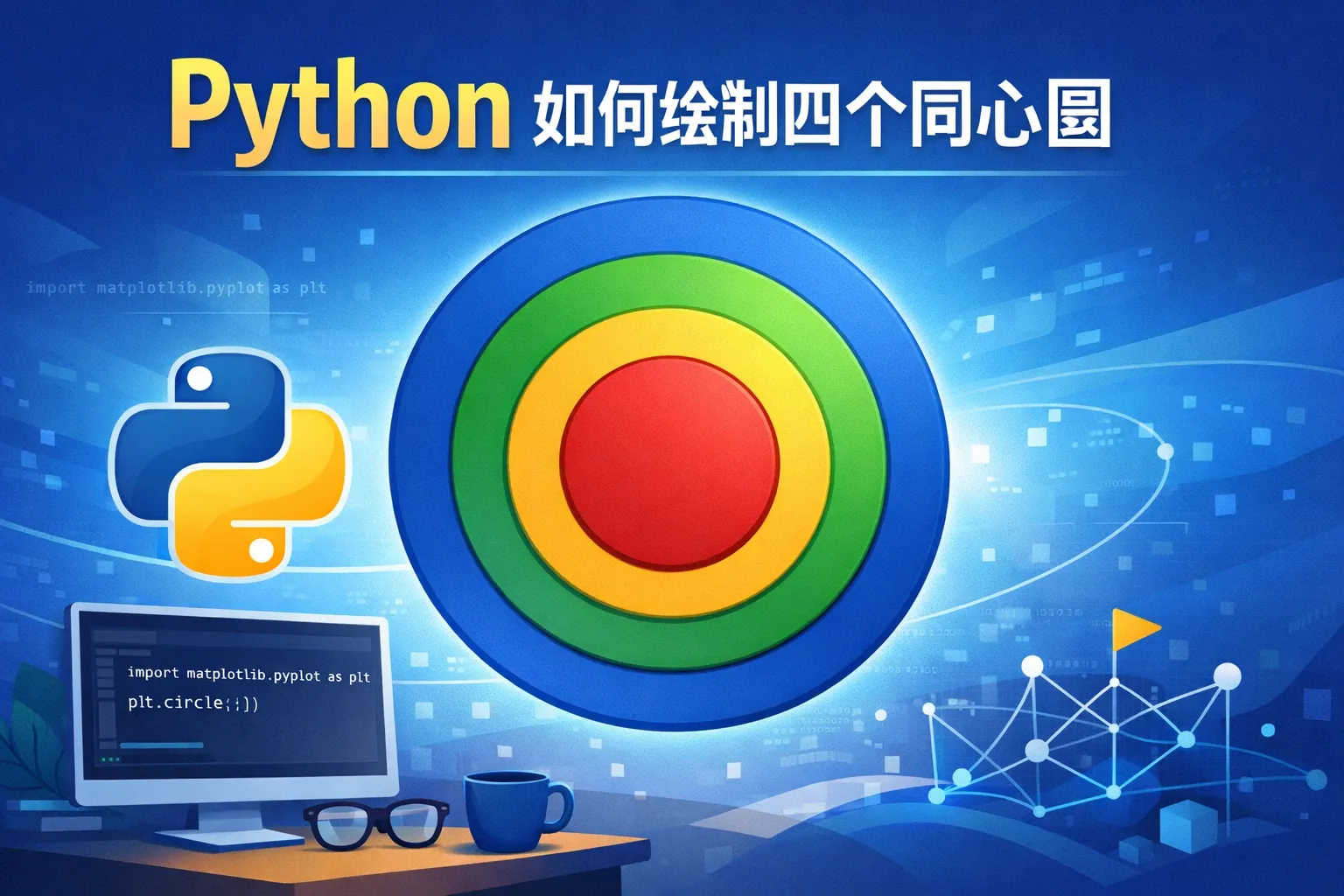 python如何绘制四个同心圆