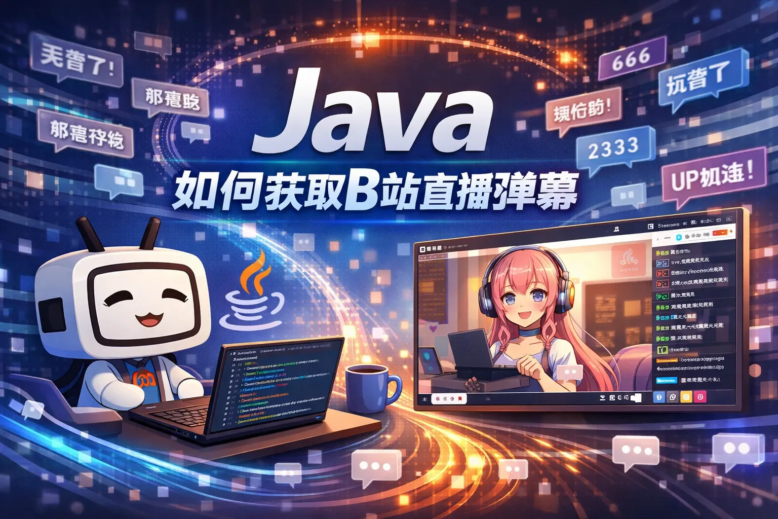 java如何获取b站直播弹幕