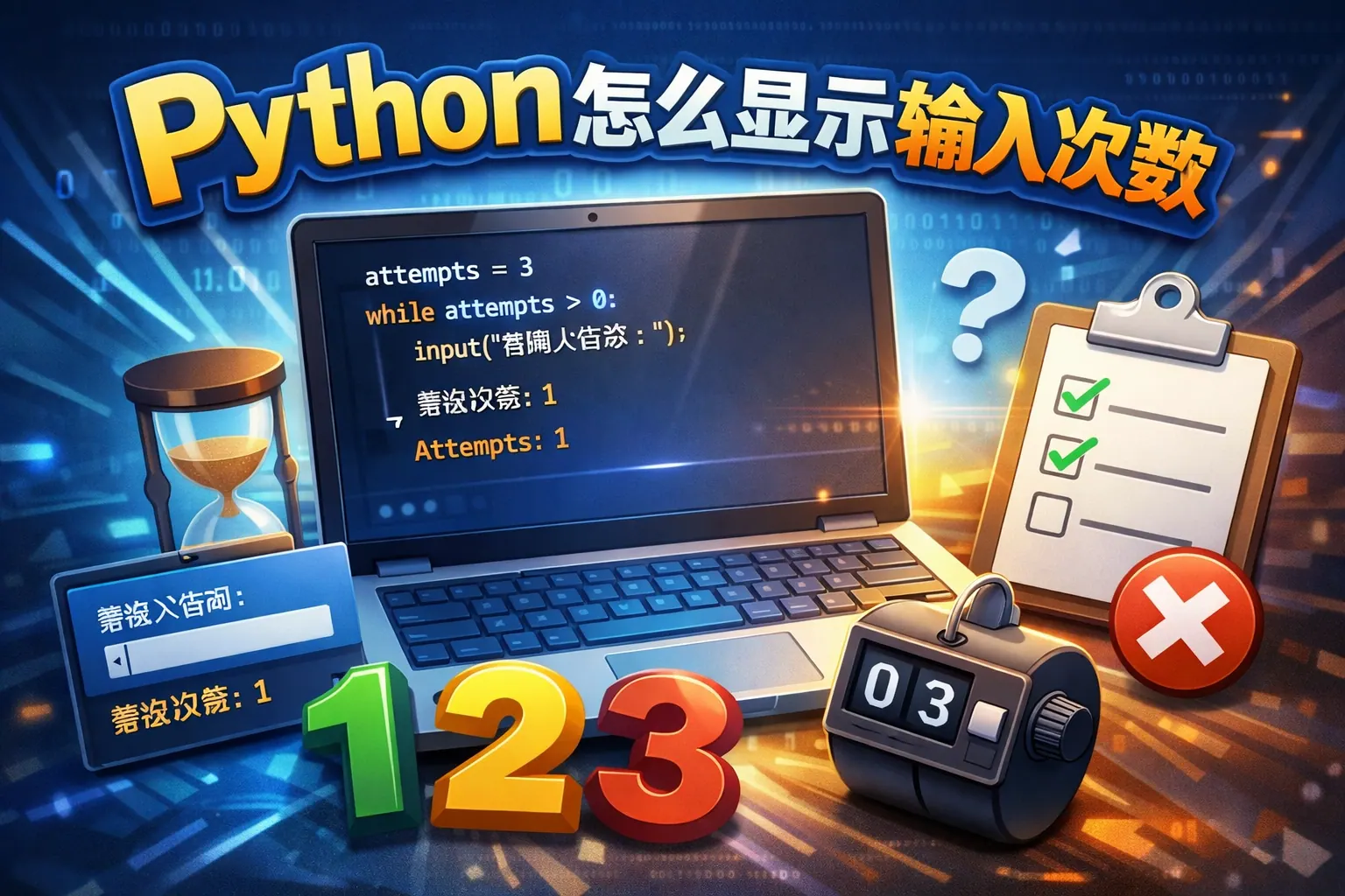 python怎么显示输入次数