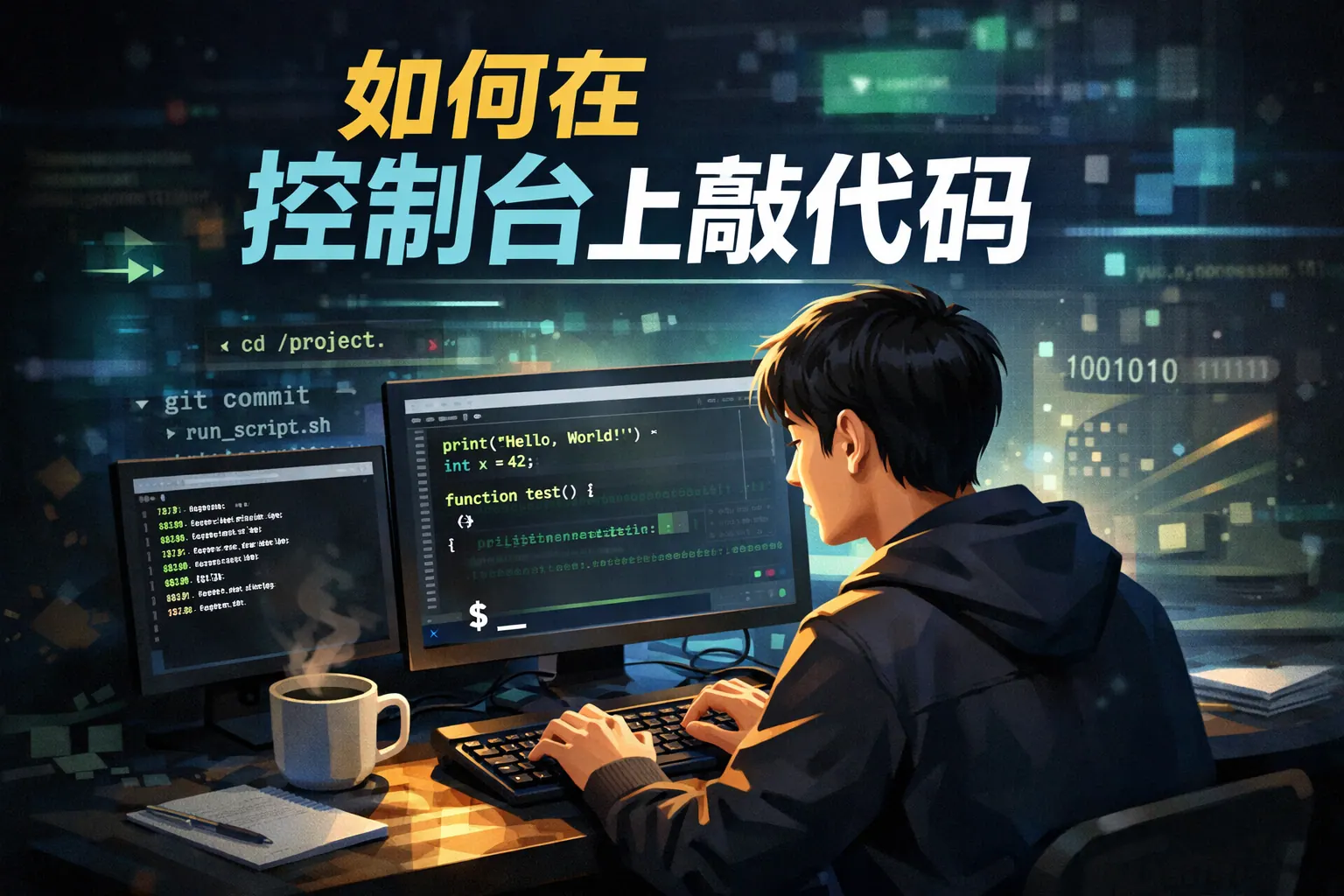 如何在控制台上敲代码