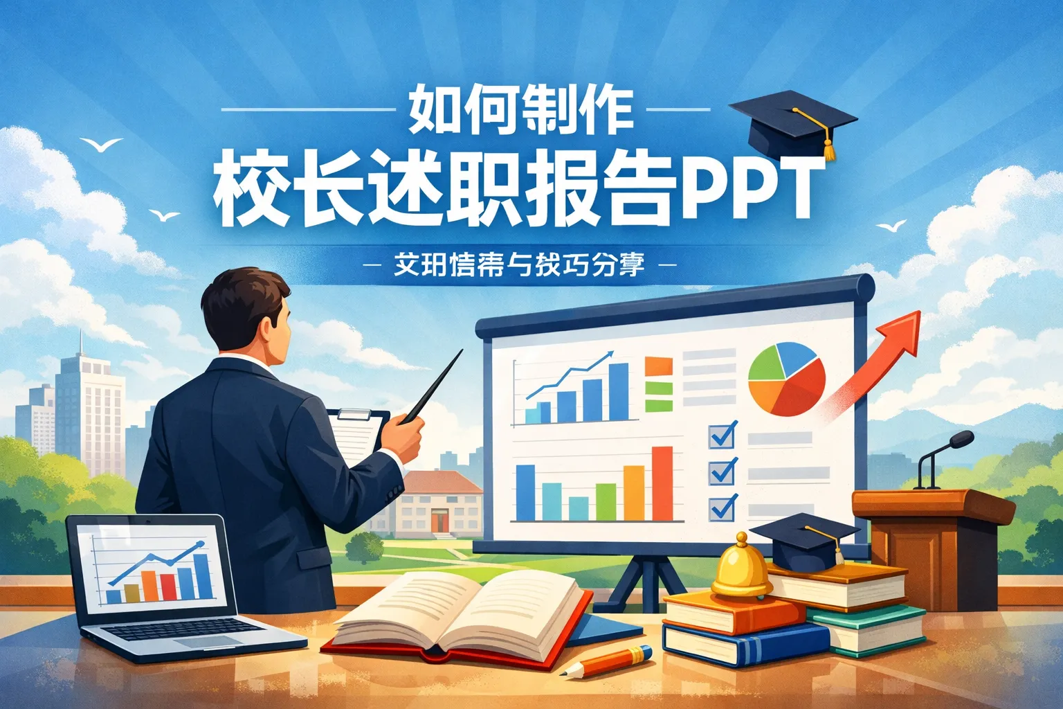 如何制作校长述职报告ppt