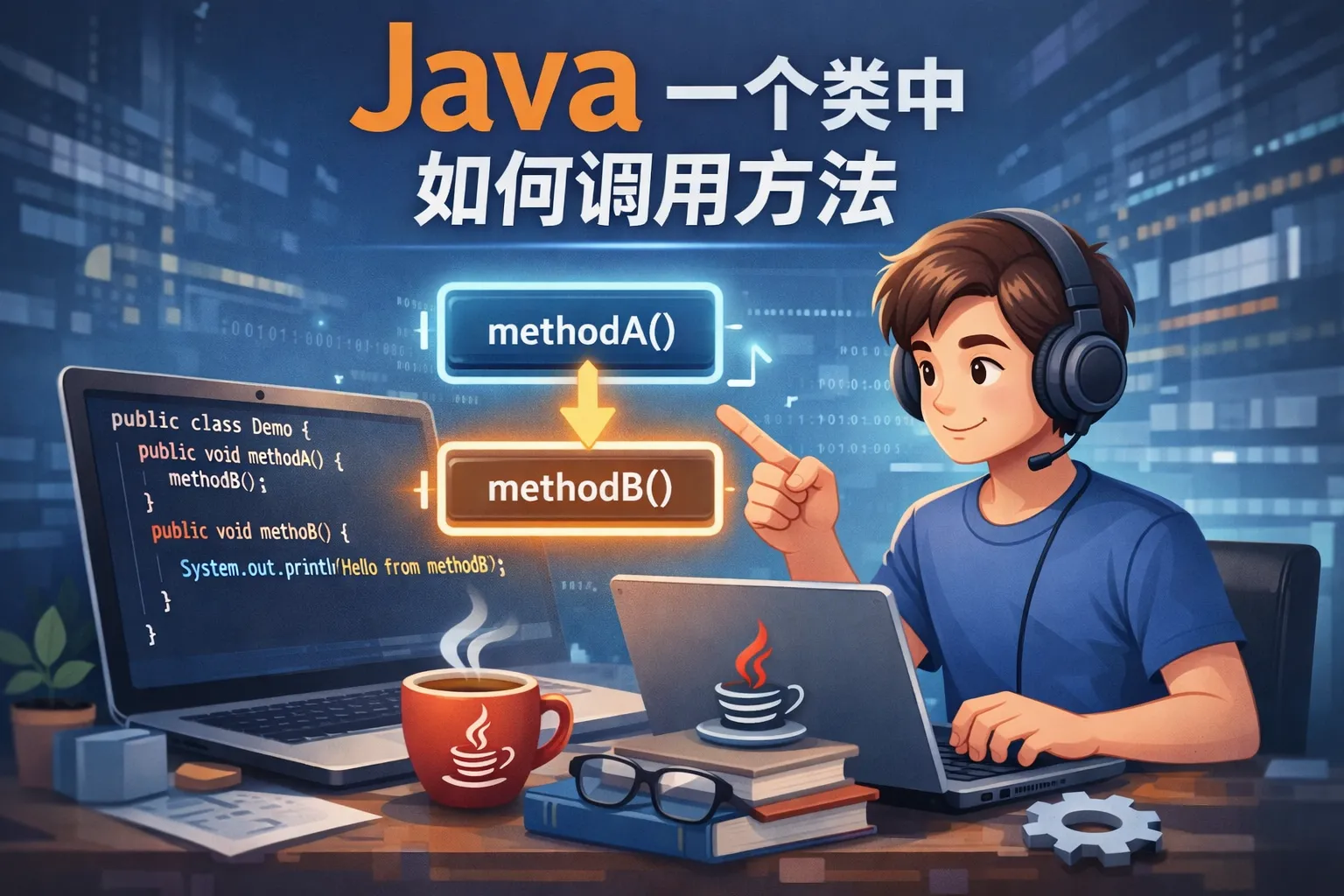 java一个类中如何调用方法
