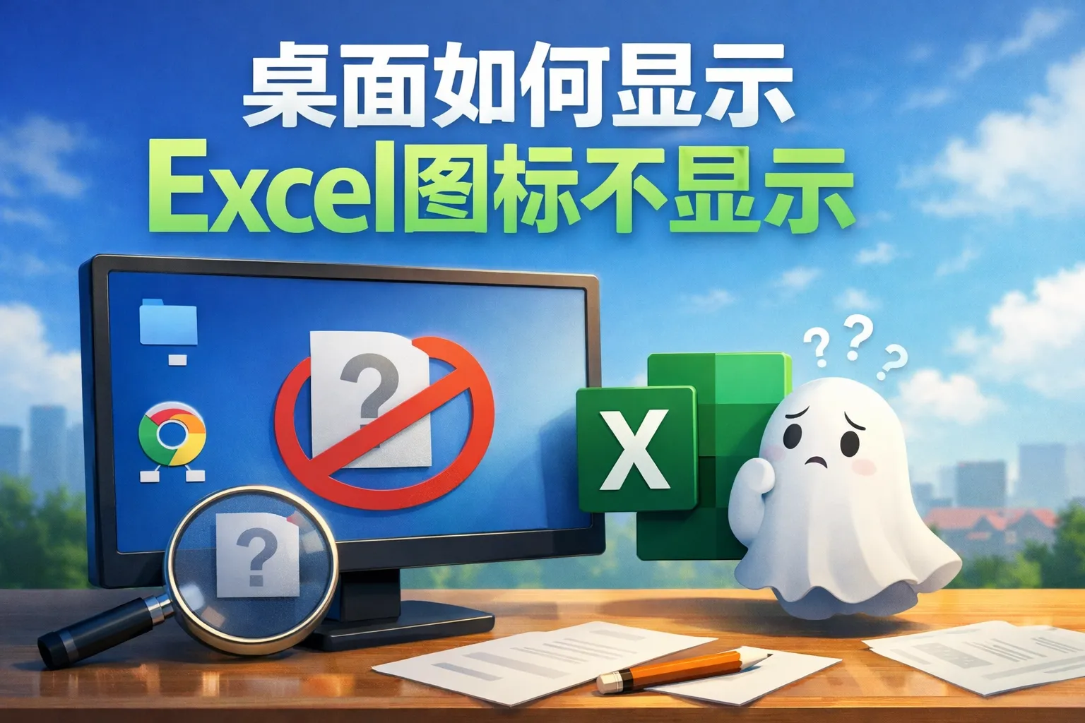 桌面如何显示excel图标不显示