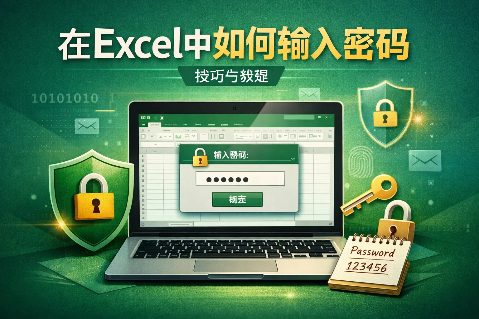 在excel中小时如何输入密码