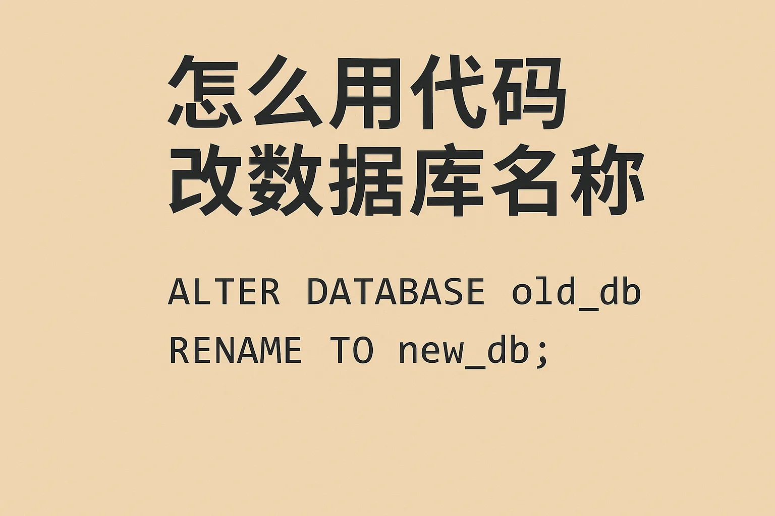 怎么用代码改数据库名称