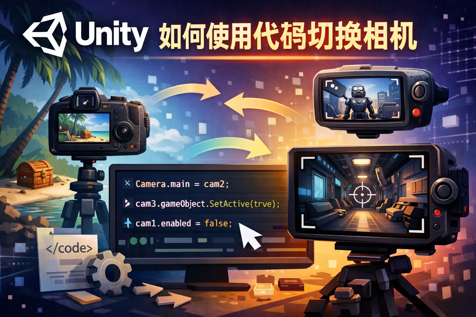 unity如何使用代码切换相机