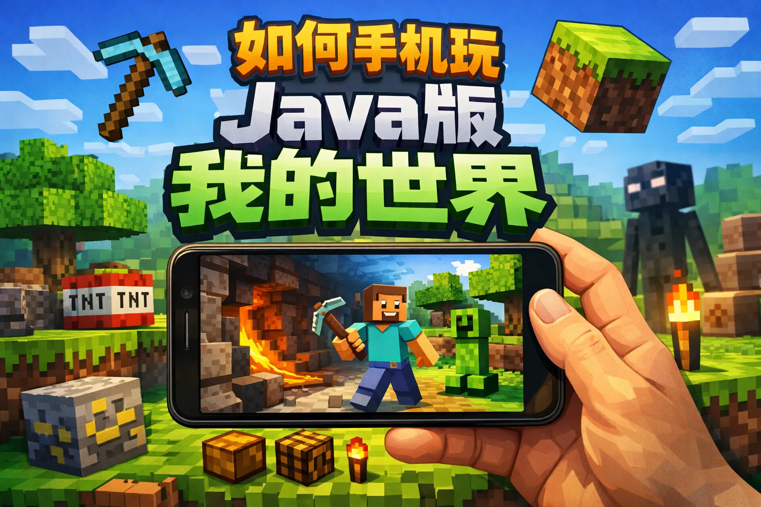 如何手机玩java版我的世界