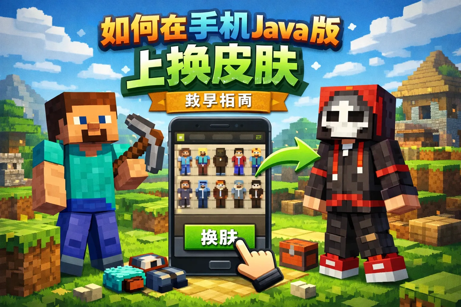 如何在手机java版上换皮肤