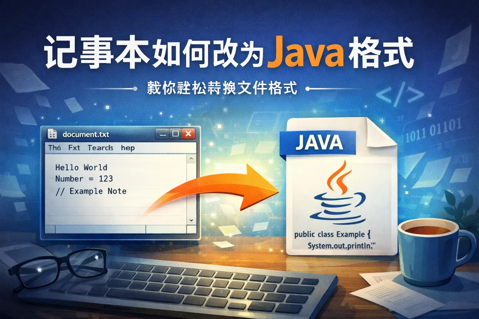 记事本如何改为java格式