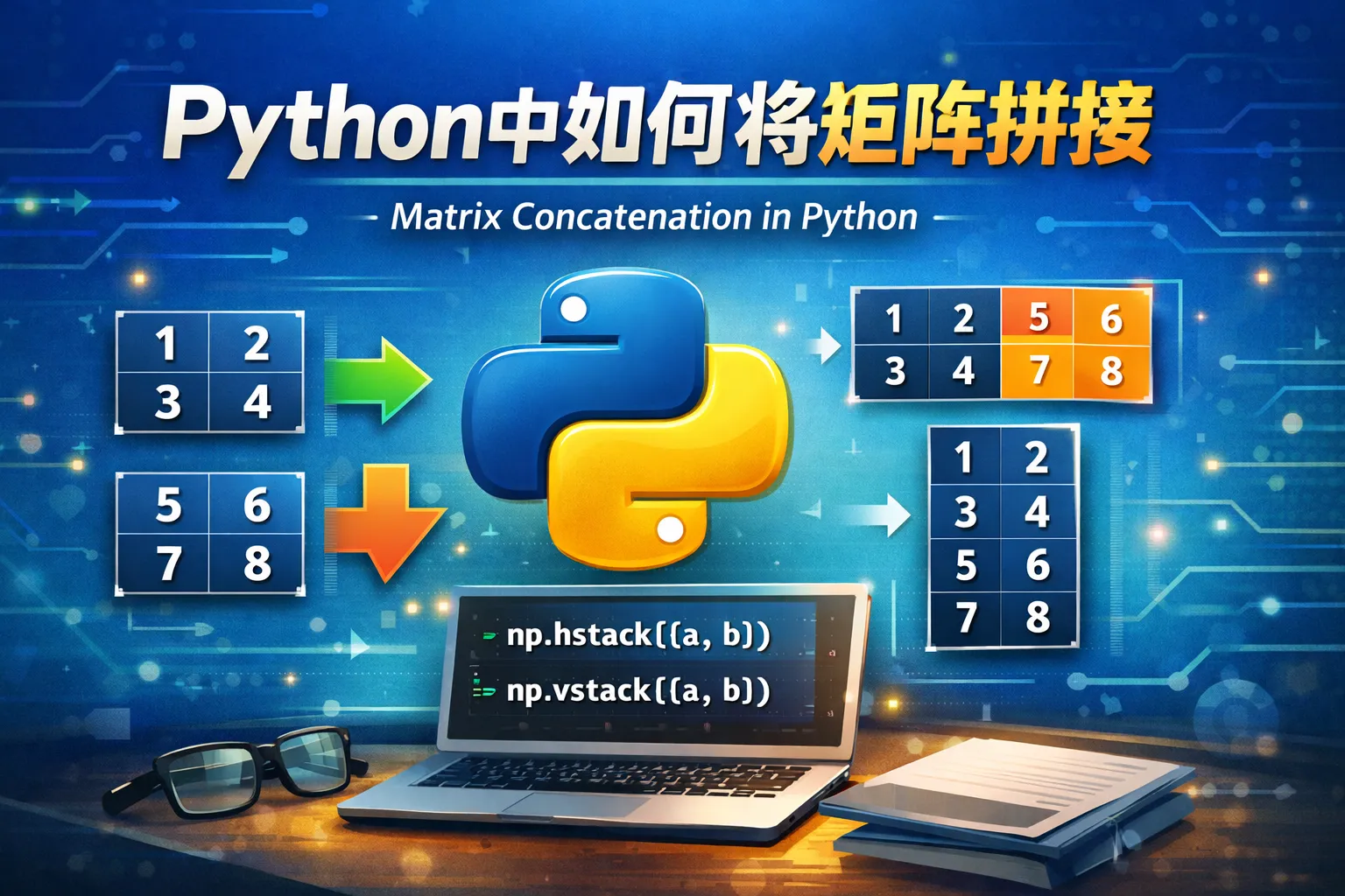 python中如何将矩阵拼接