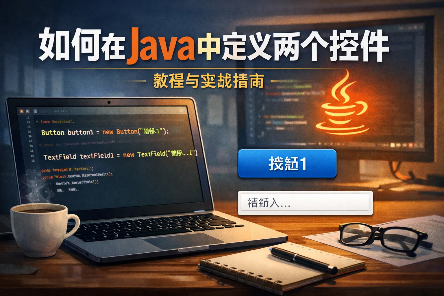 如何买java中定义两个控件