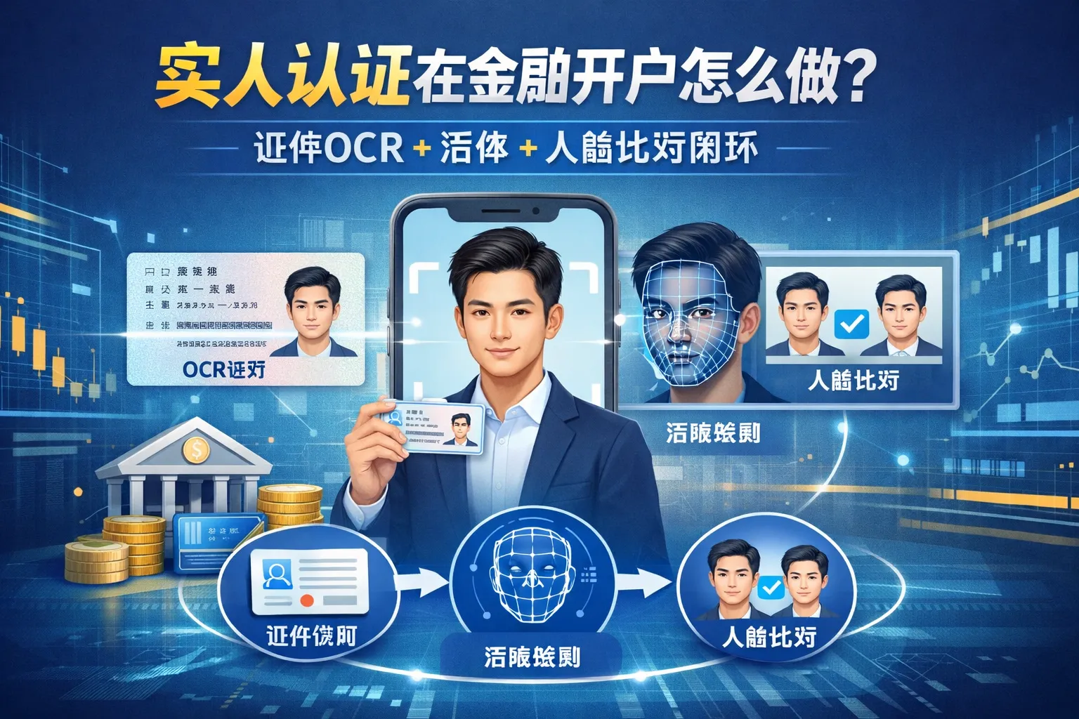 实人认证在金融开户怎么做?证件OCR+活体+人脸比对闭环