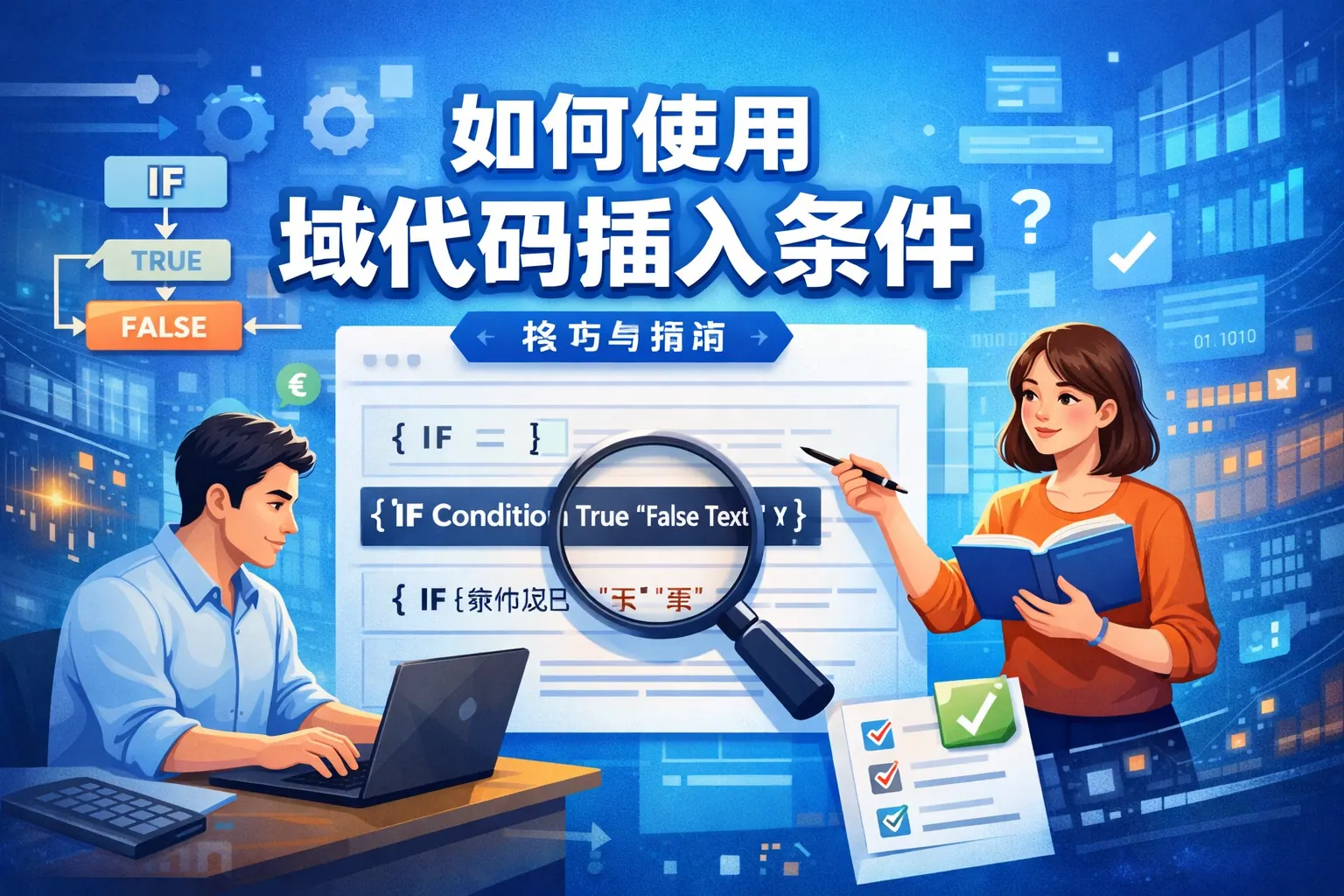 如何使用域代码插入条件