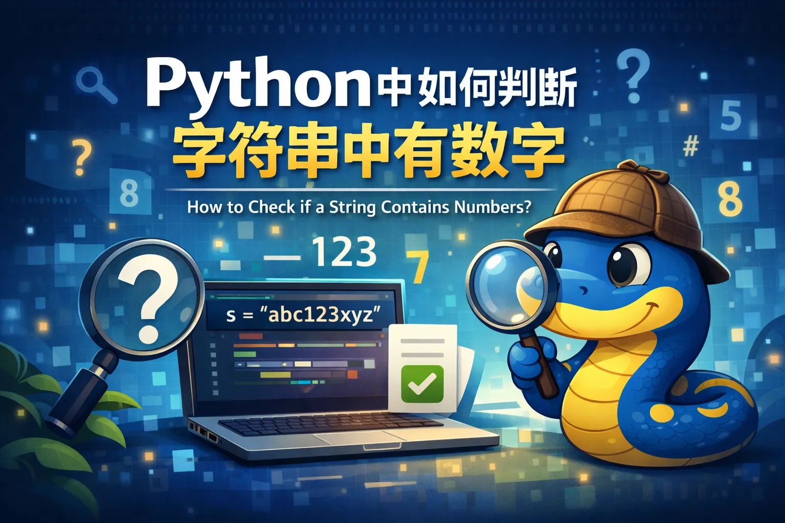 python中如何判断字符串中有数字
