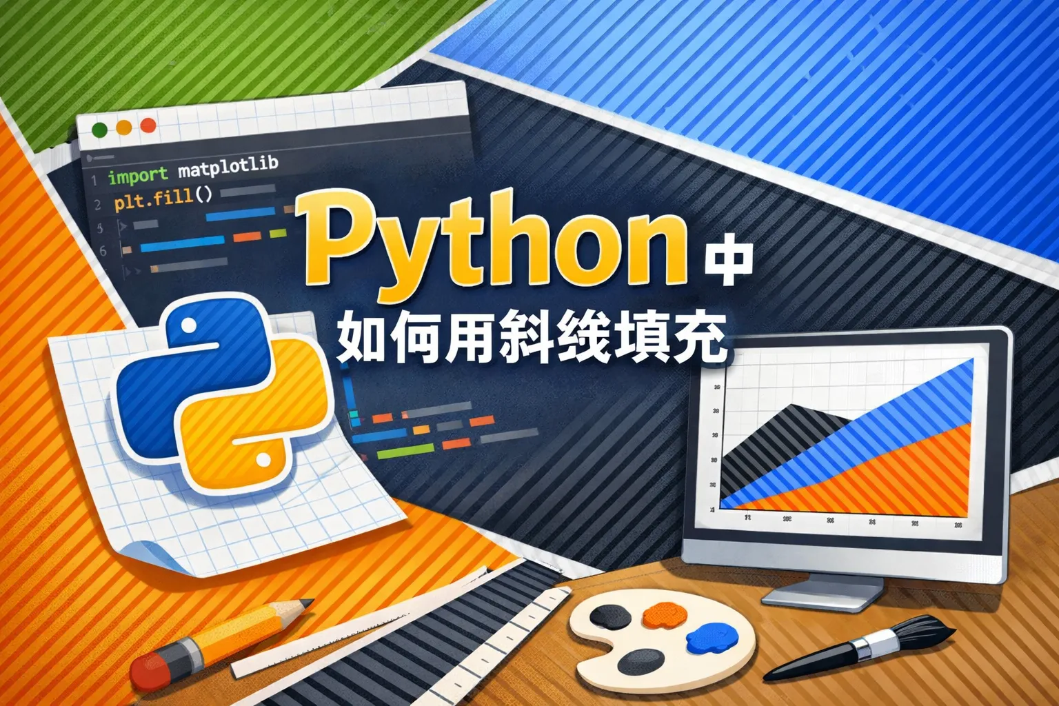 python中如何用斜线填充