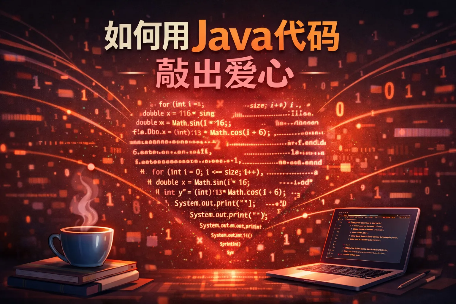 如何用java代码敲出爱心