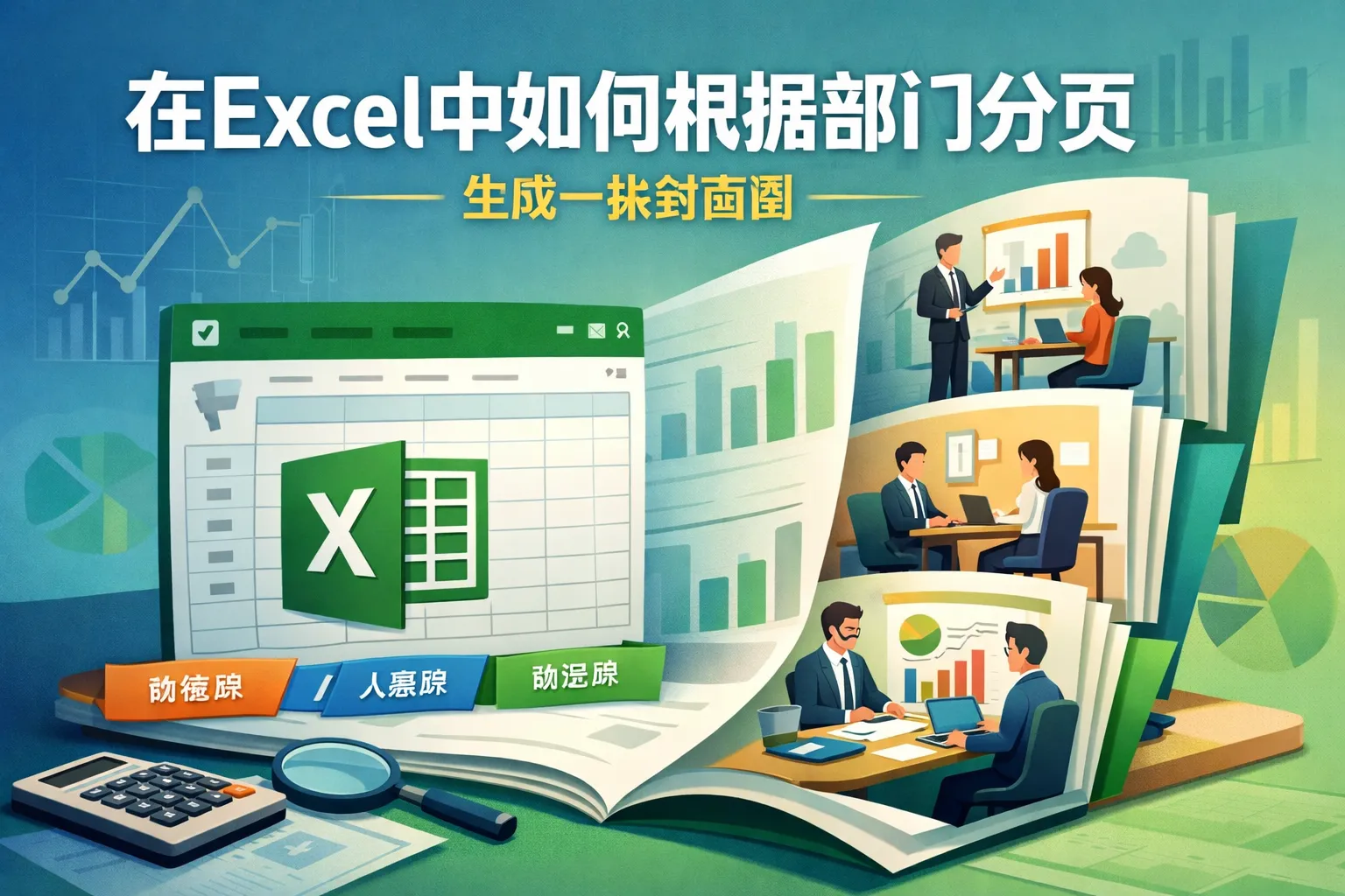 在excel中如何根据部门分页