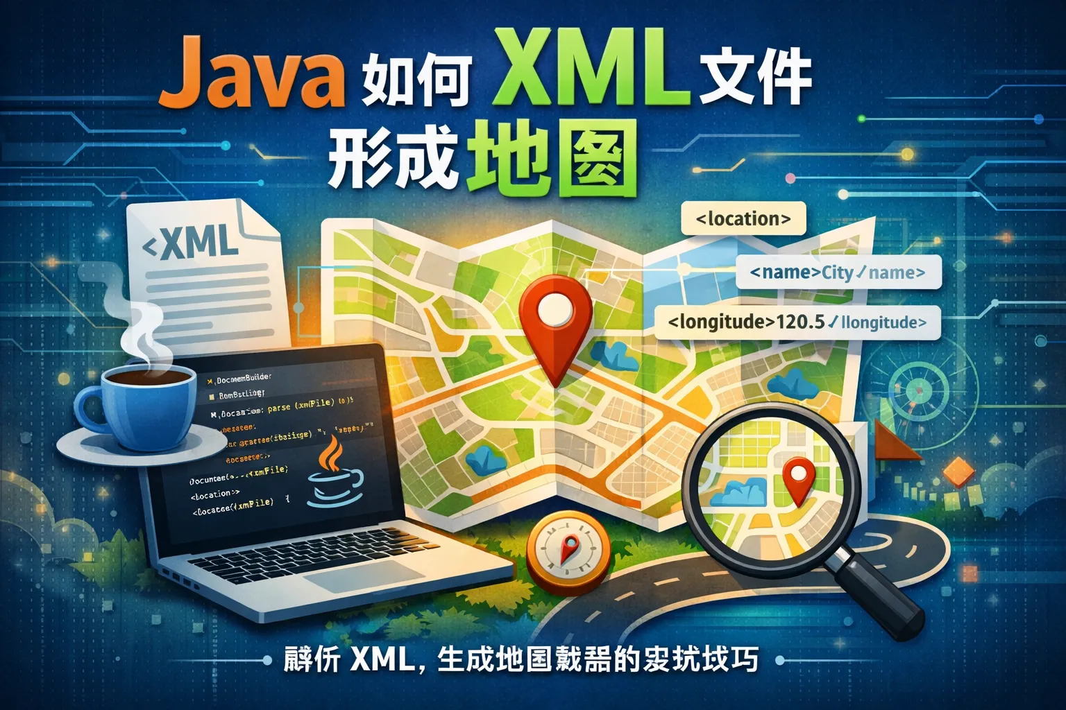 java如何解析xml文件形成地图