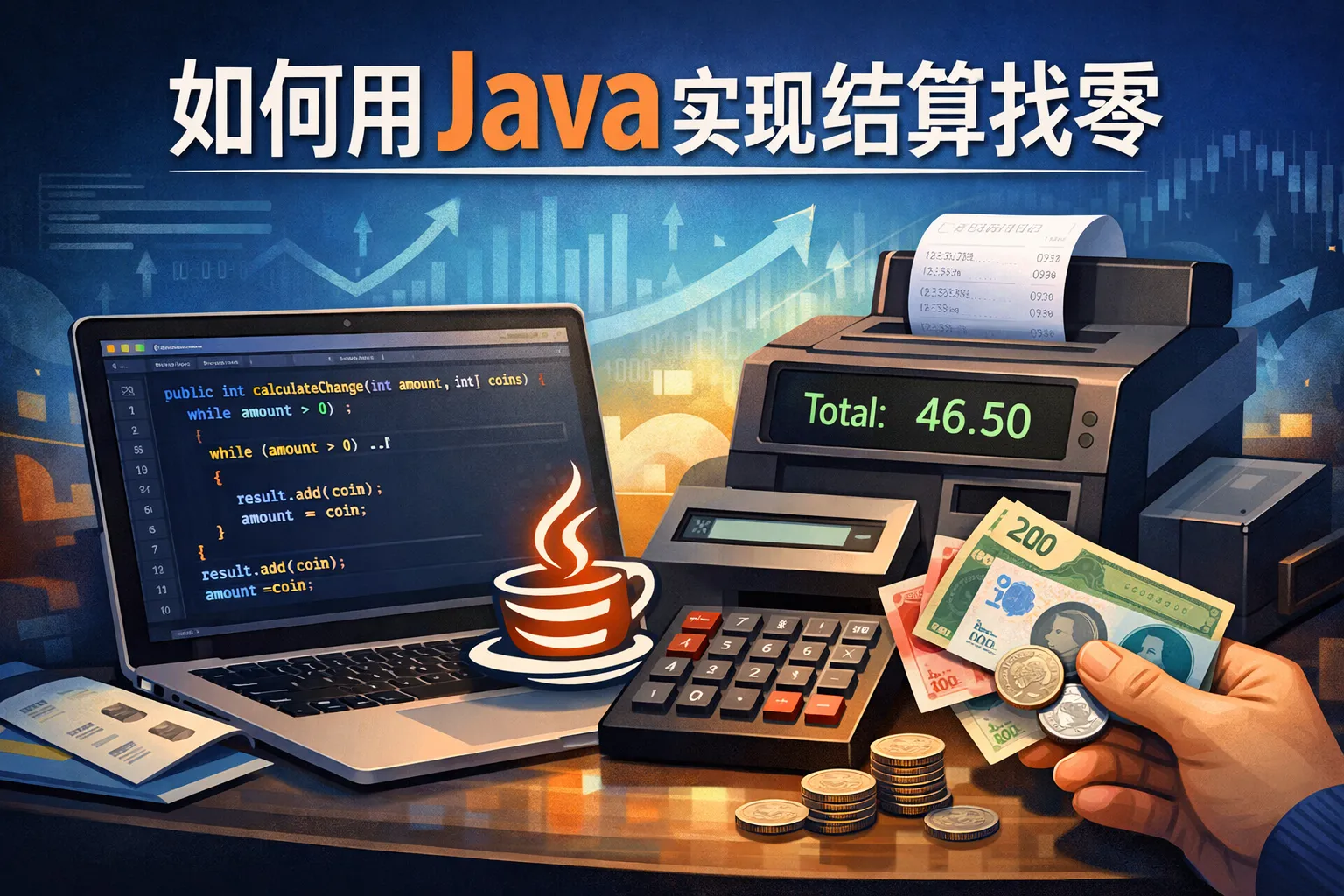 如何用java实现结算找零