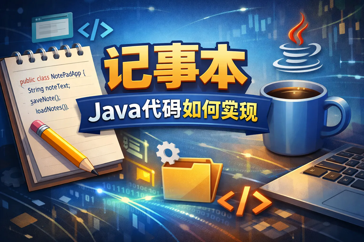 记事本java代码如何实现