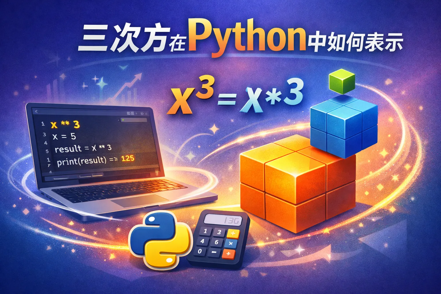 三次方在python中如何表示