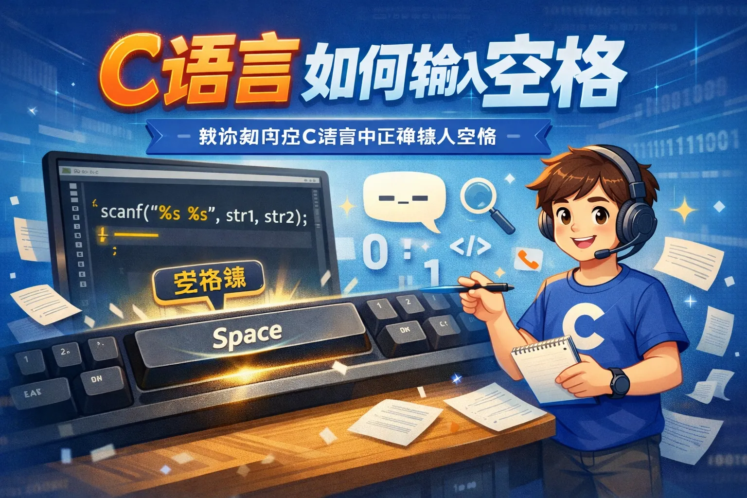 c语言如何输入 空格