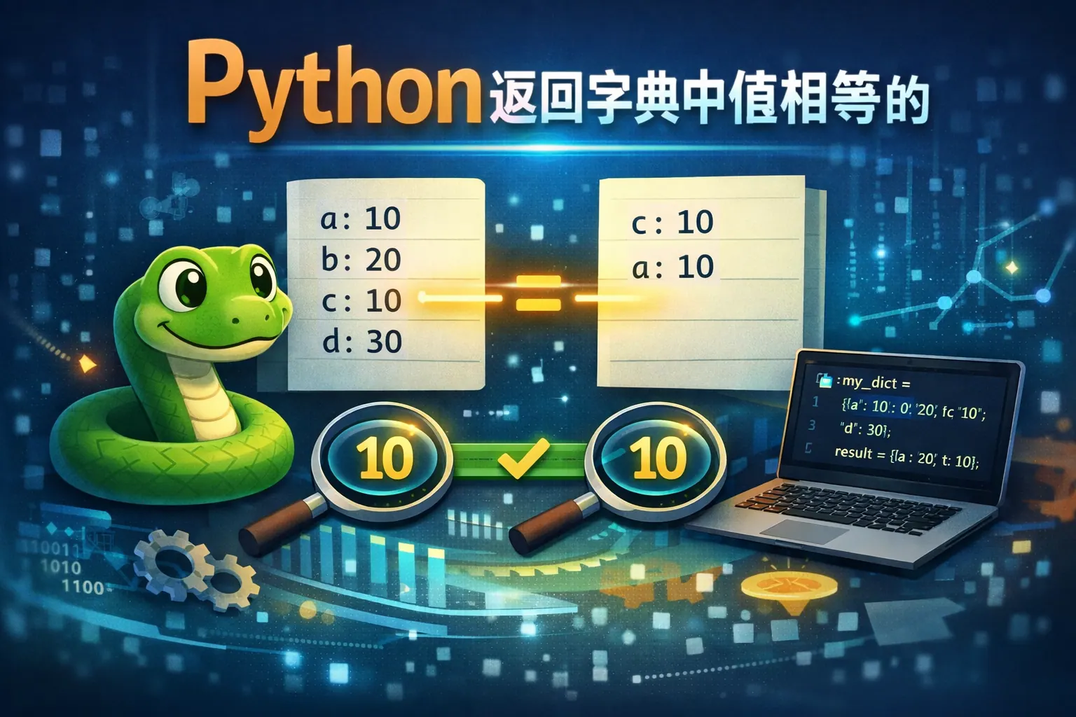 python返回字典中值相等的