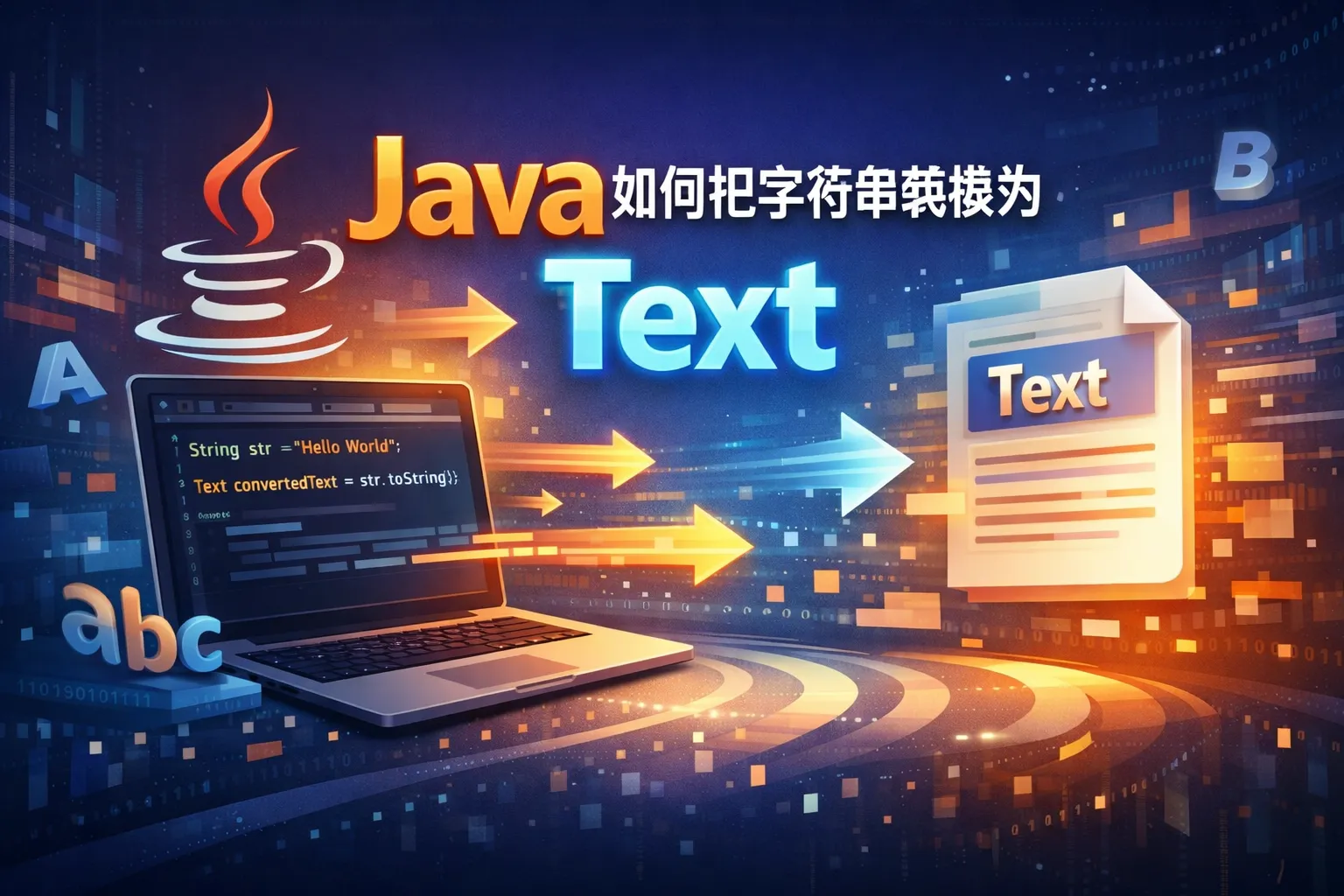 java如何把字符串转换为text