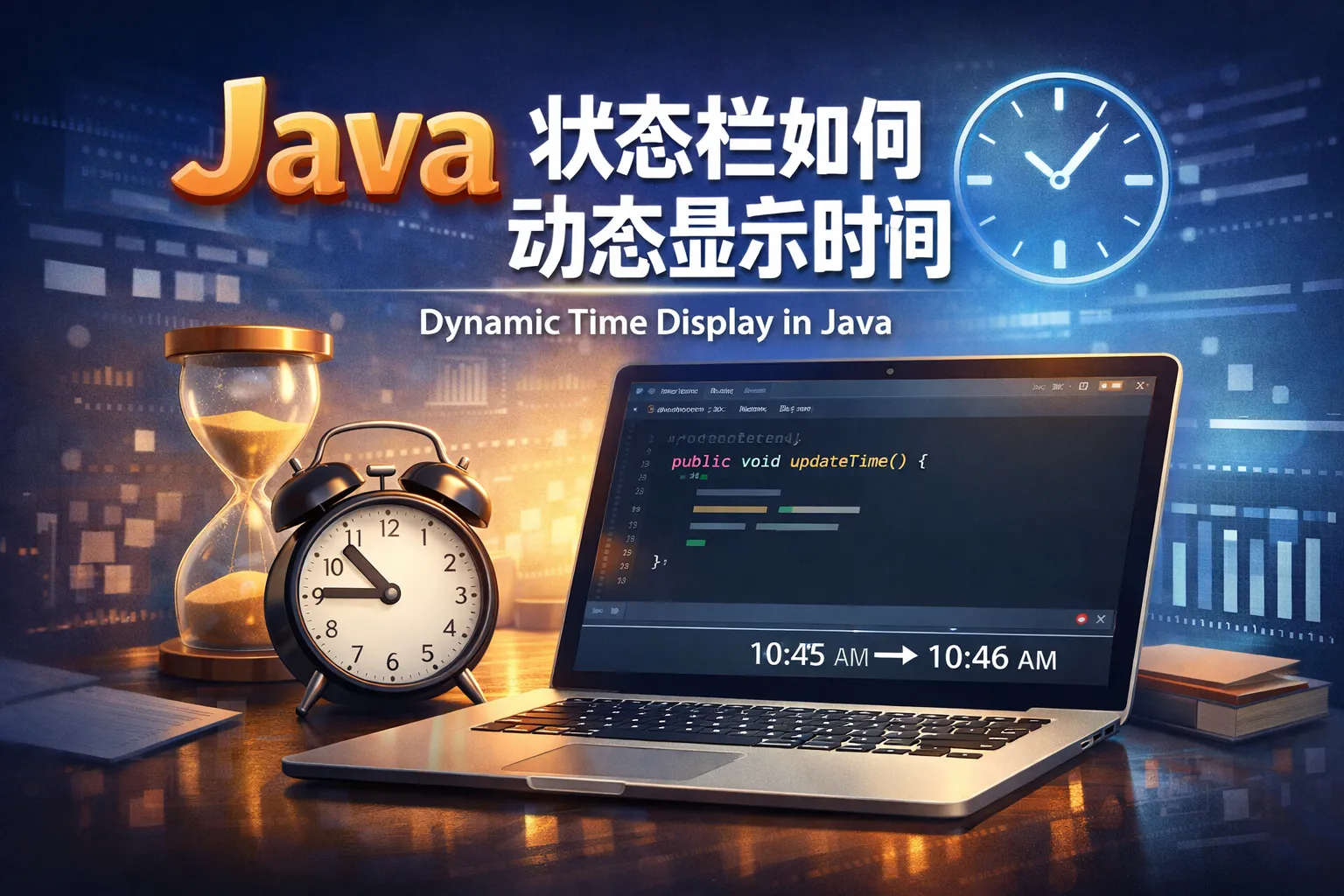 java状态栏如何动态显示时间