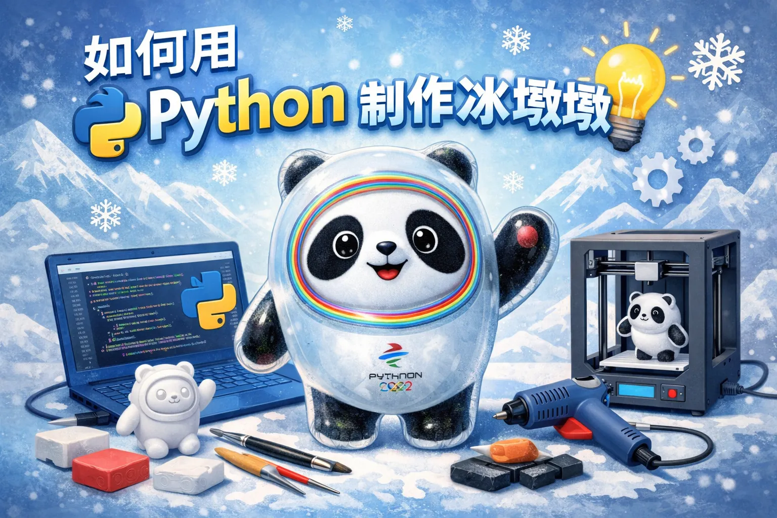 如何用python制作冰墩墩