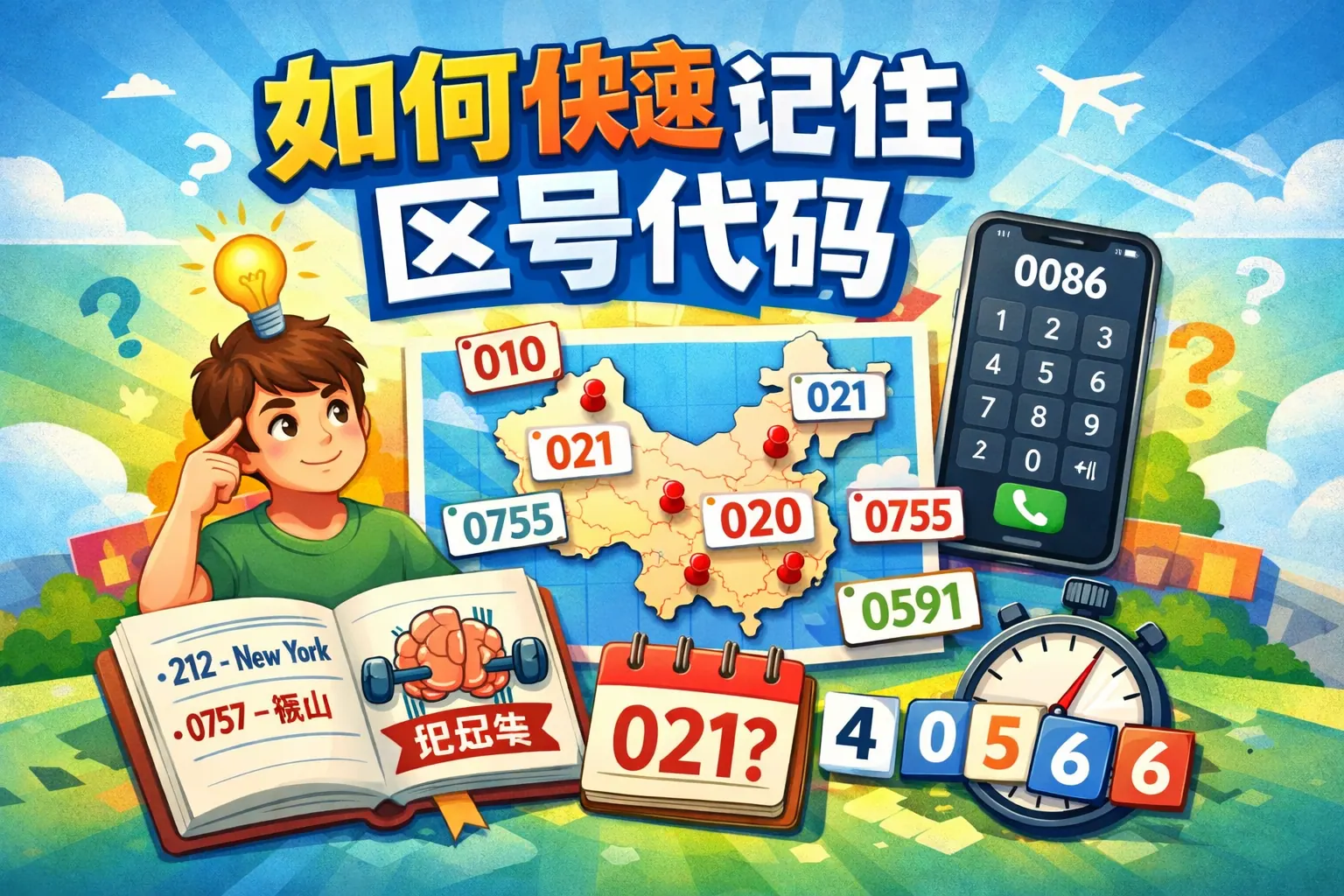 如何快速记住区号代码