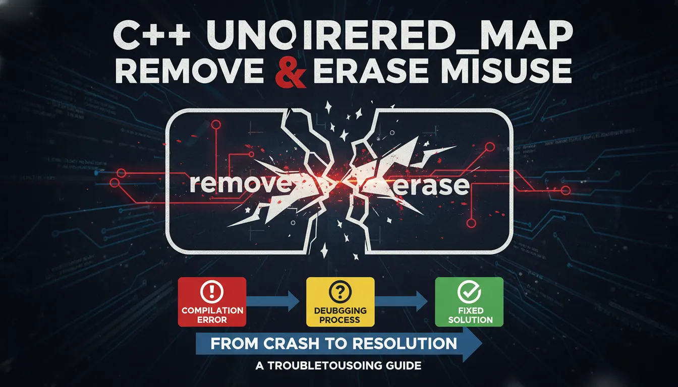 C++ 插入 unordered_map 时 remove 和 erase 混用怎么办:从报错到修复的排查思路