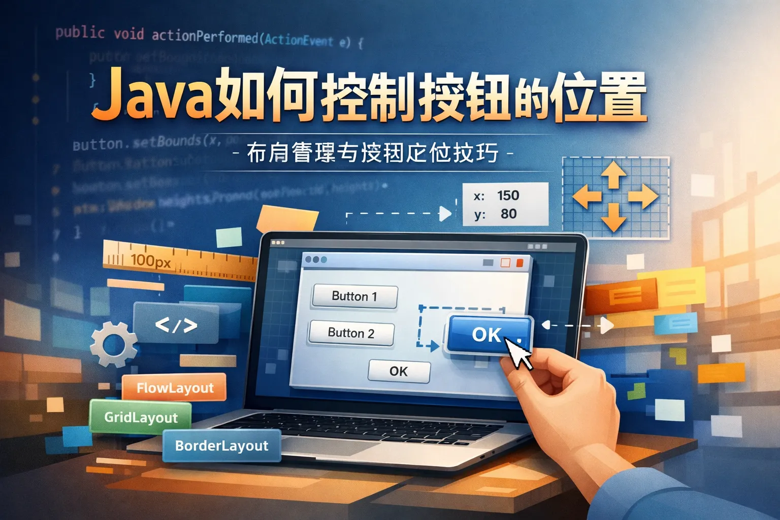 java如何控制按钮的位置