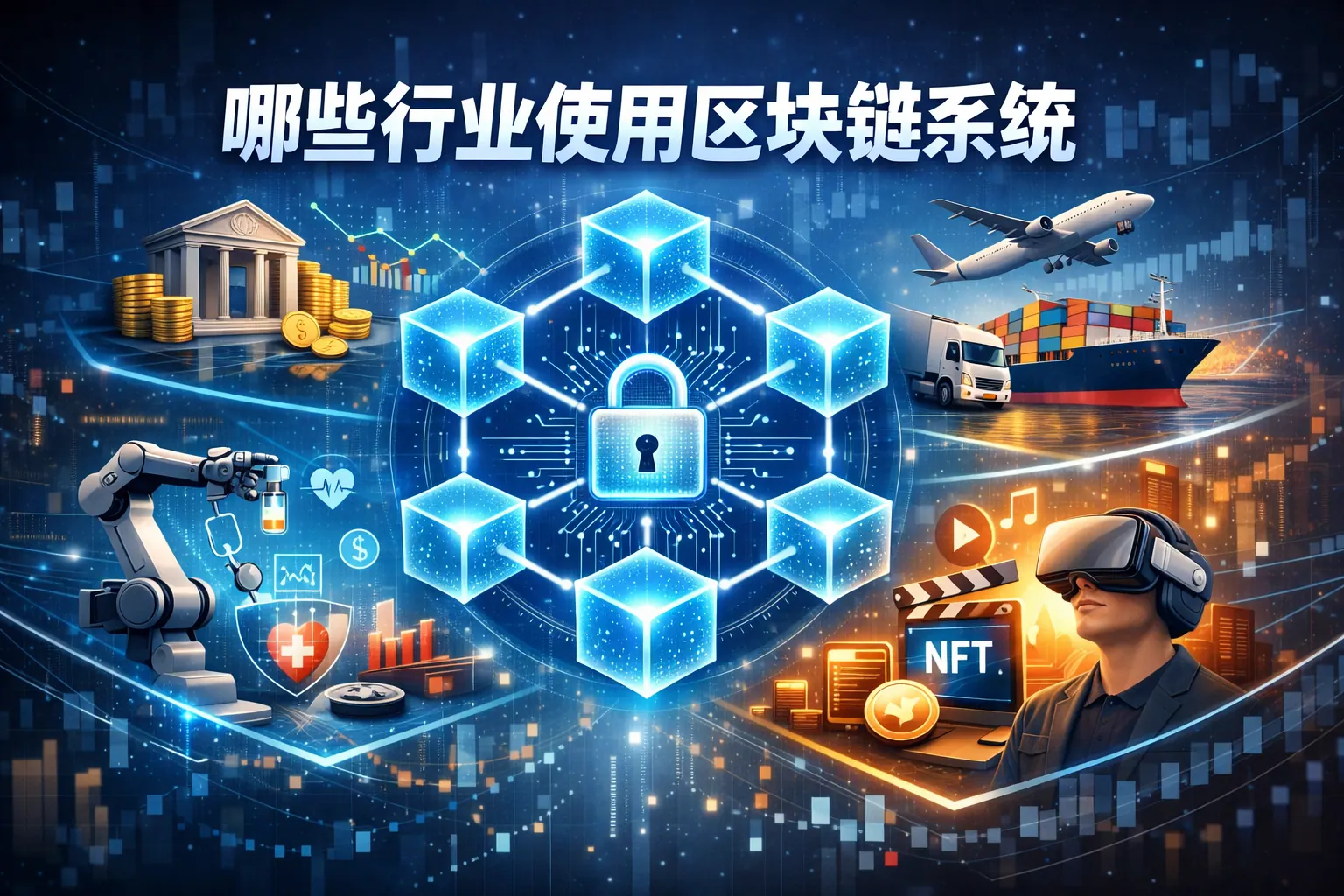 哪些行业使用区块链系统