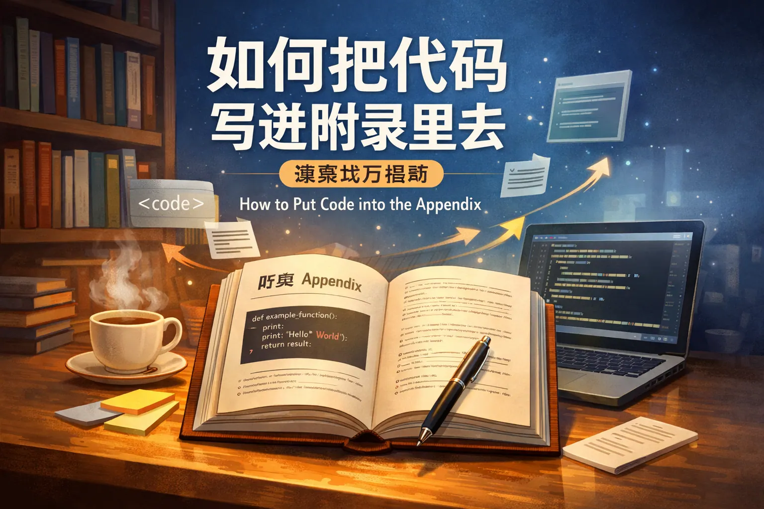 如何把代码写进附录里去