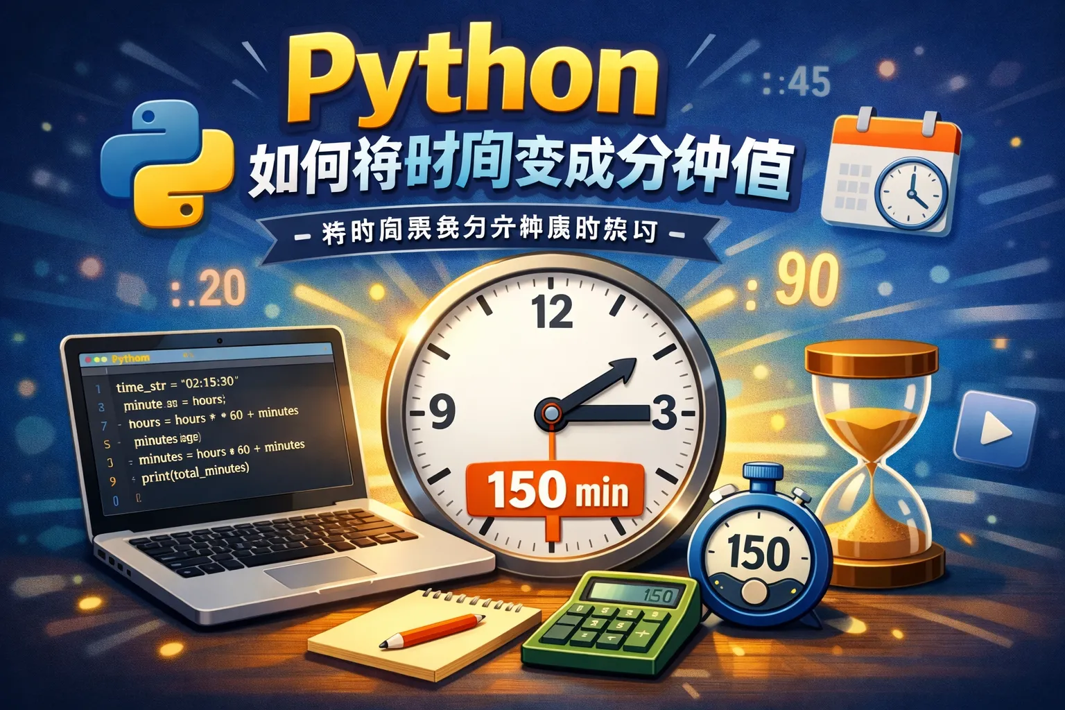 python如何将时间变成分钟值