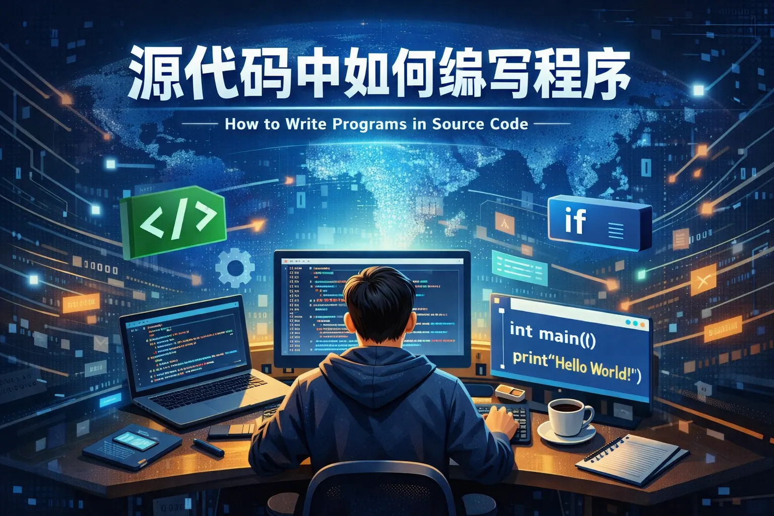 源代码中如何编写程序